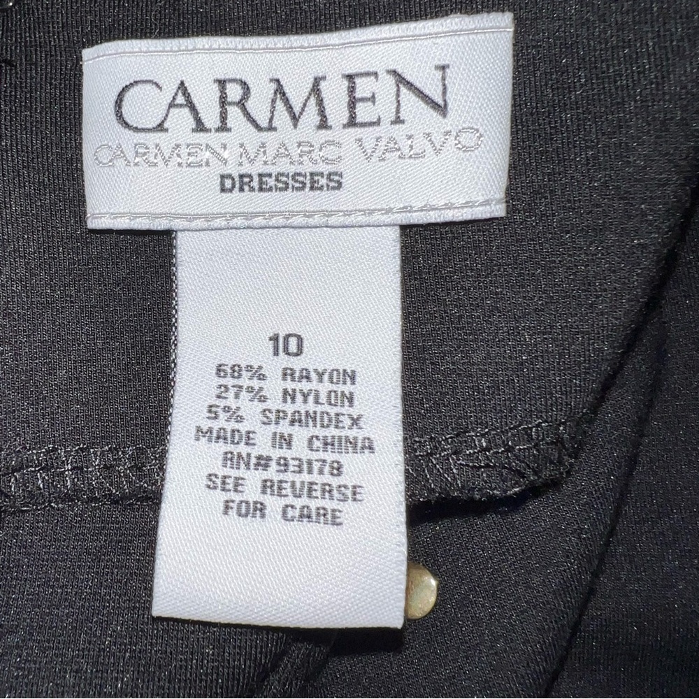 Carmen Marc Valvo Size 10 Black Studded Dress - Picture 7 of 7